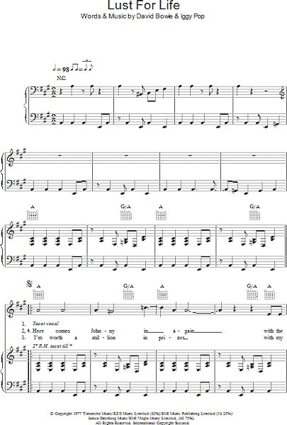 open zoom image for Lust For Life - Piano/Vocal/Guitar, New, Main