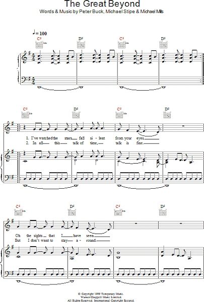 open zoom image for The Great Beyond - Piano/Vocal/Guitar, New, Main
