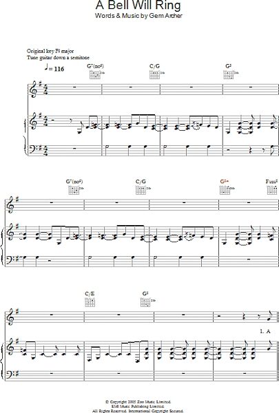 open zoom image for A Bell Will Ring - Piano/Vocal/Guitar, New, Main