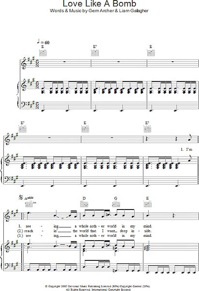 open zoom image for Love Like A Bomb - Piano/Vocal/Guitar, New, Main