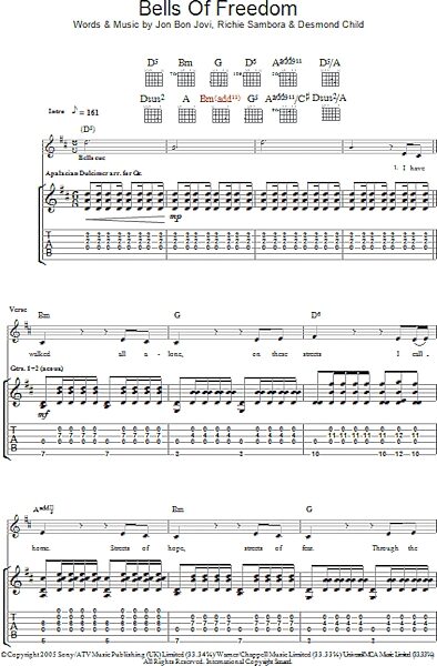open zoom image for Bells Of Freedom - Guitar TAB, New, Main