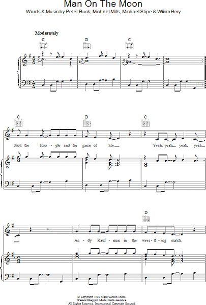 open zoom image for Man On The Moon - Piano/Vocal/Guitar, New, Main