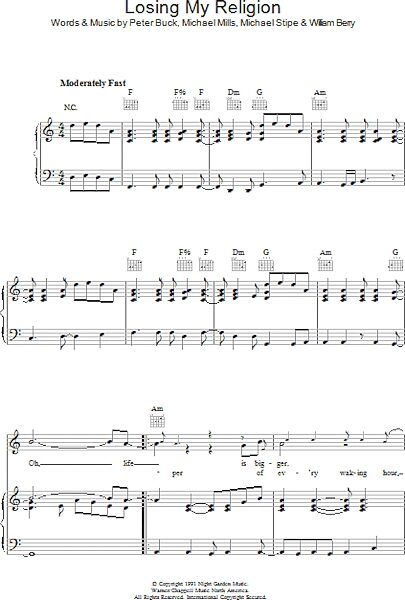 open zoom image for Losing My Religion - Piano/Vocal/Guitar, New, Main
