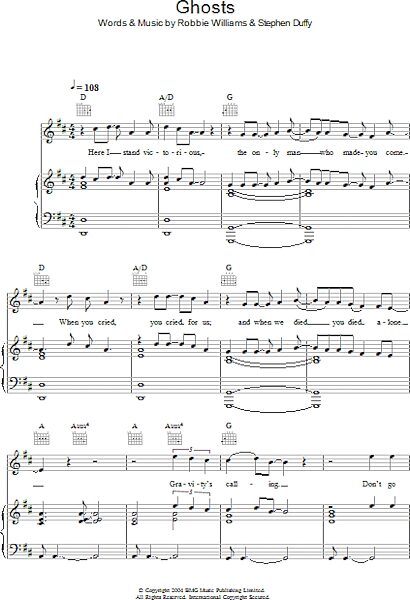open zoom image for Ghosts - Piano/Vocal/Guitar, New, Main