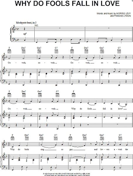 open zoom image for Why Do Fools Fall In Love - Piano/Vocal/Guitar, New, Main