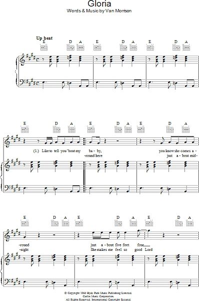 open zoom image for Gloria - Piano/Vocal/Guitar, New, Main