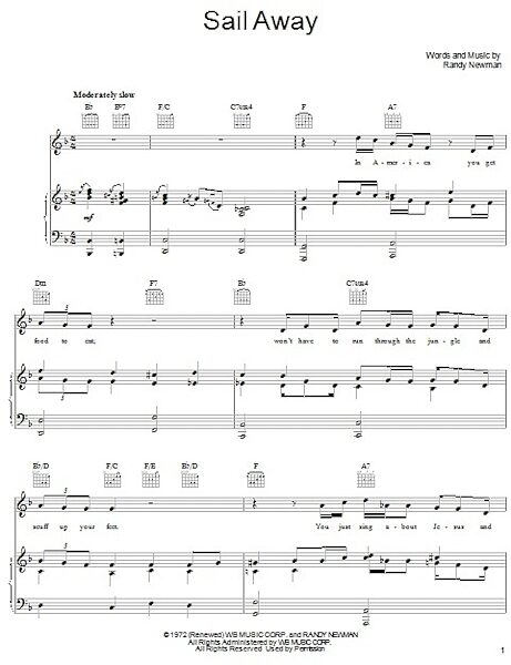 open zoom image for Sail Away - Piano/Vocal/Guitar, New, Main