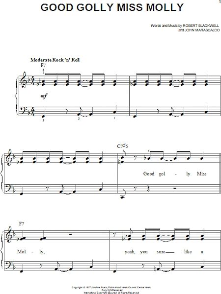 open zoom image for Good Golly Miss Molly - Easy Piano, New, Main