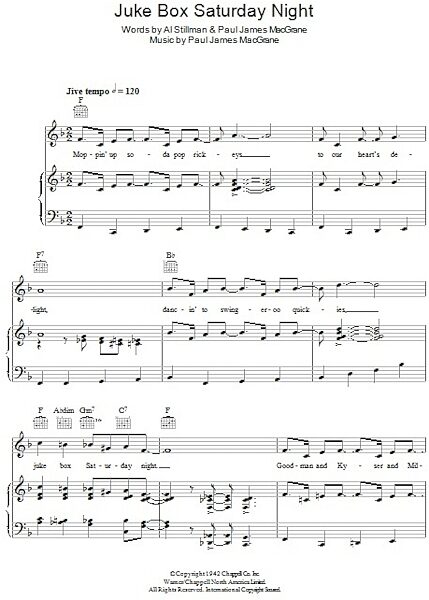 open zoom image for Juke Box Saturday Night - Piano/Vocal/Guitar, New, Main