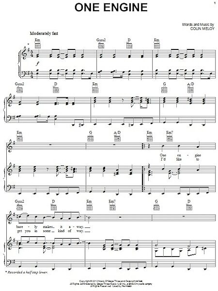 open zoom image for One Engine - Piano/Vocal/Guitar, New, Main