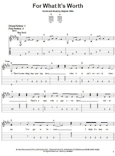 open zoom image for For What It's Worth - Easy Guitar with TAB, New, Main