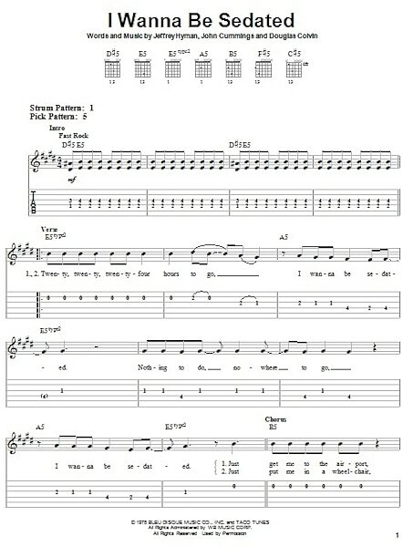 open zoom image for I Wanna Be Sedated - Easy Guitar with TAB, New, Main