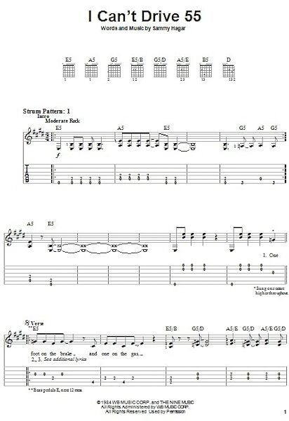 open zoom image for I Can't Drive 55 - Easy Guitar with TAB, New, Main