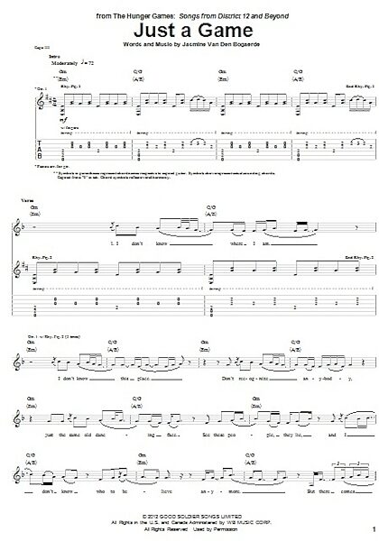 open zoom image for Just A Game - Guitar TAB, New, Main