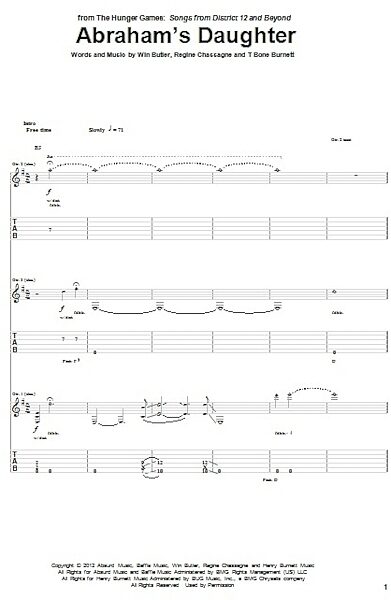 open zoom image for Abraham's Daughter - Guitar TAB, New, Main