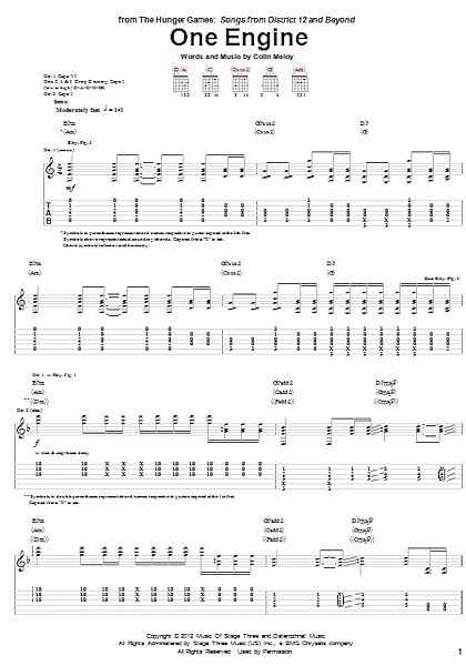 open zoom image for One Engine - Guitar TAB, New, Main