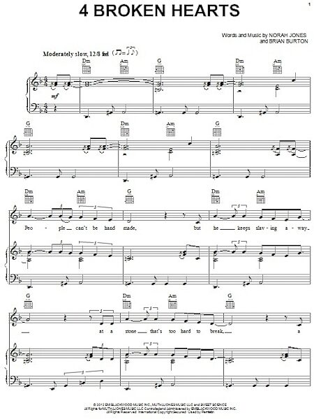 open zoom image for 4 Broken Hearts - Piano/Vocal/Guitar, New, Main