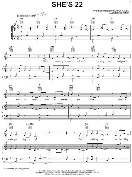 open zoom image for She's 22 - Piano/Vocal/Guitar, New, Main