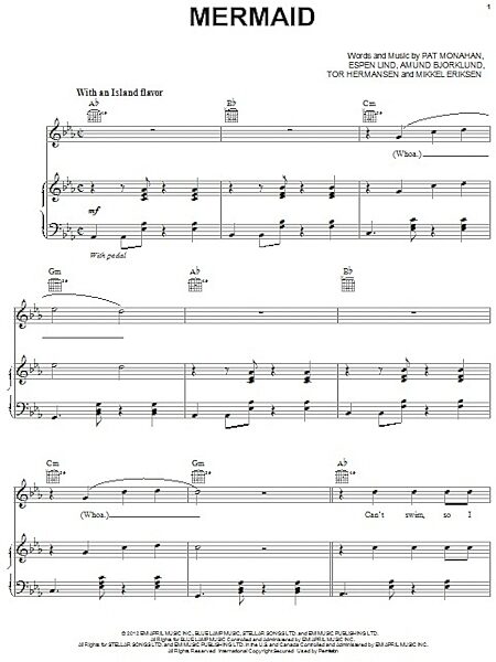 open zoom image for Mermaid - Piano/Vocal/Guitar, New, Main