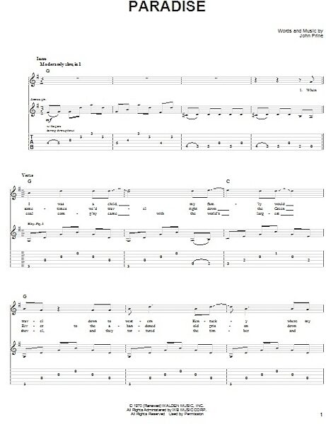 open zoom image for Paradise - Guitar TAB, New, Main