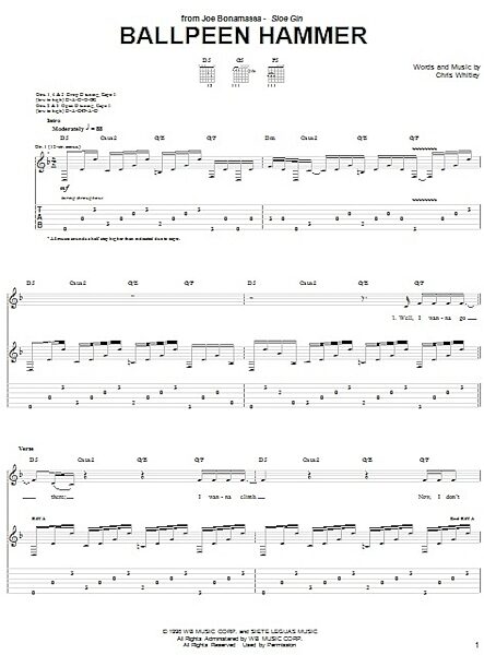 open zoom image for Ballpeen Hammer - Guitar TAB, New, Main