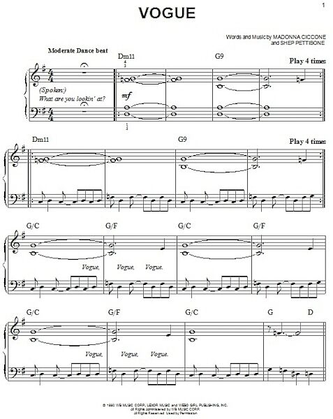 open zoom image for Vogue - Easy Piano, New, Main