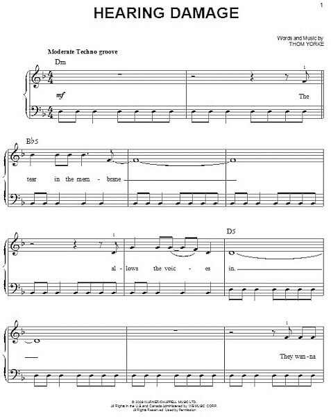 open zoom image for Hearing Damage - Easy Piano, New, Main