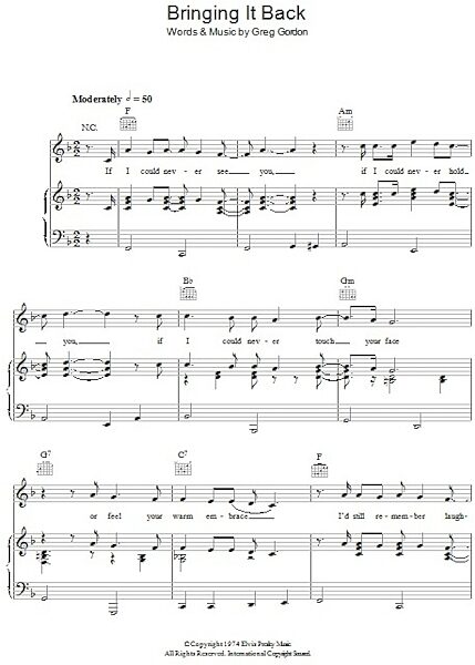 open zoom image for Bringing It Back - Piano/Vocal/Guitar, New, Main
