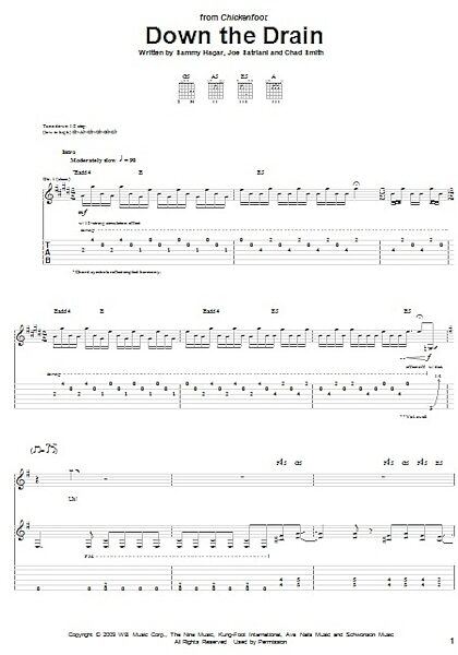open zoom image for Down The Drain - Guitar TAB, New, Main