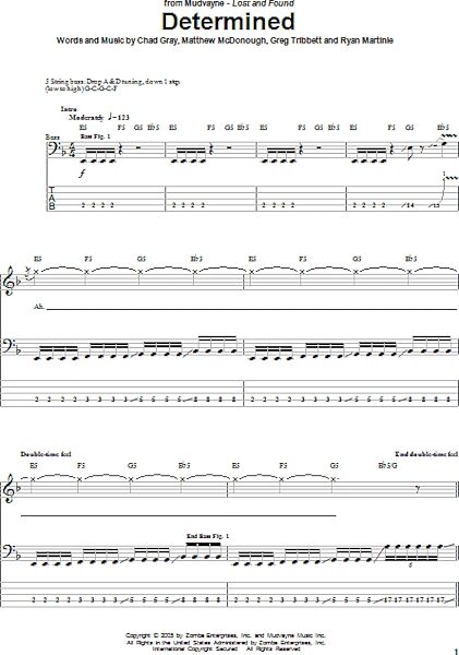 open zoom image for Determined - Bass Tab, New, Main