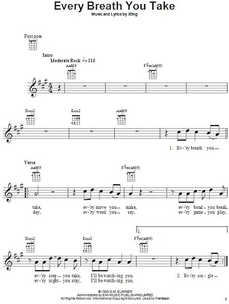 open zoom image for Every Breath You Take - Ukulele, New, Main