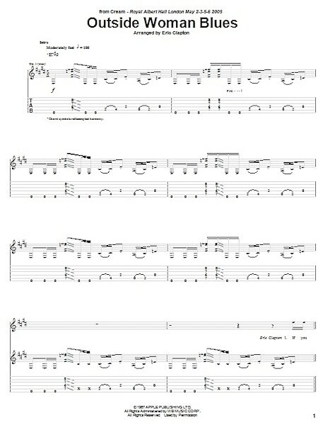 open zoom image for Outside Woman Blues - Guitar TAB, New, Main