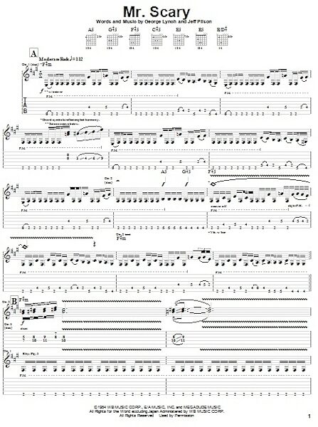 open zoom image for Mr. Scary - Guitar TAB, New, Main