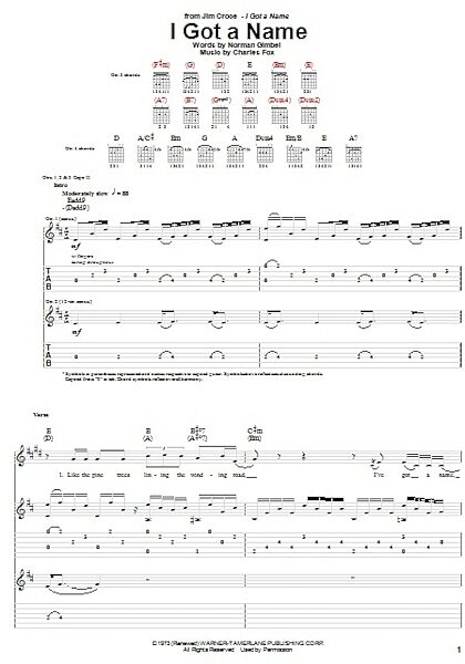 open zoom image for I Got A Name - Guitar TAB, New, Main