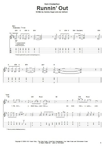 open zoom image for Runnin' Out - Guitar TAB, New, Main