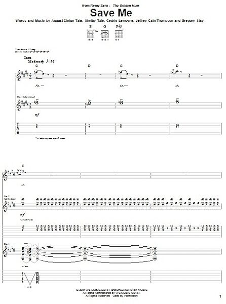 open zoom image for Save Me - Guitar TAB, New, Main