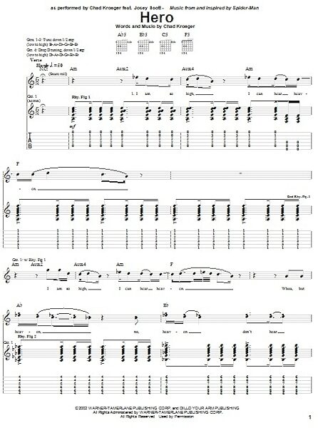 open zoom image for Hero - Guitar TAB, New, Main