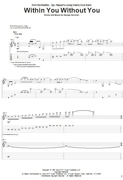 open zoom image for Within You Without You - Guitar TAB, New, Main