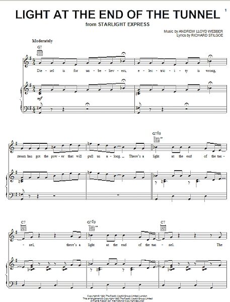 open zoom image for Light At The End Of The Tunnel - Piano/Vocal/Guitar, New, Main