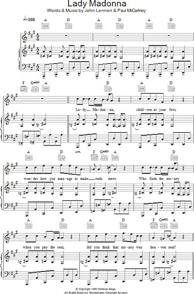 open zoom image for Lady Madonna - Piano/Vocal/Guitar, New, Main