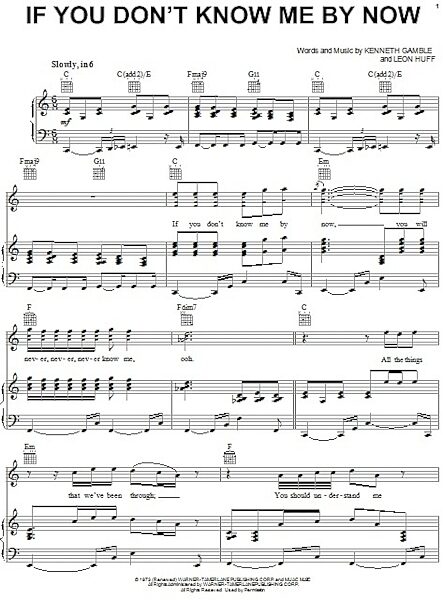 open zoom image for If You Don't Know Me By Now - Piano/Vocal/Guitar, New, Main