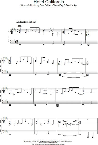 open zoom image for Hotel California - Piano/Vocal/Guitar, New, Main