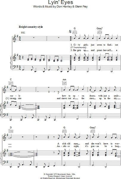 open zoom image for Lyin' Eyes - Piano/Vocal/Guitar, New, Main