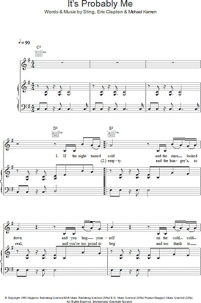 open zoom image for It's Probably Me - Piano/Vocal/Guitar, New, Main