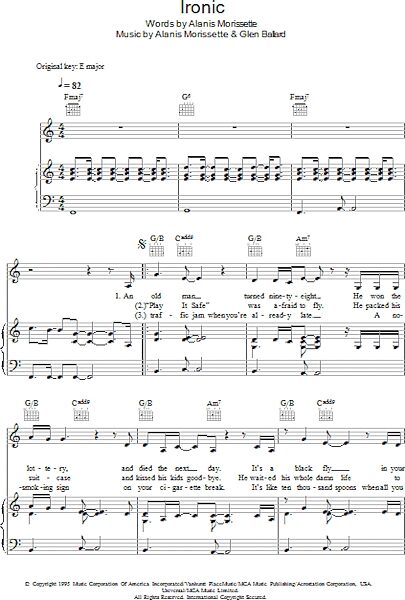 open zoom image for Ironic - Piano/Vocal/Guitar, New, Main