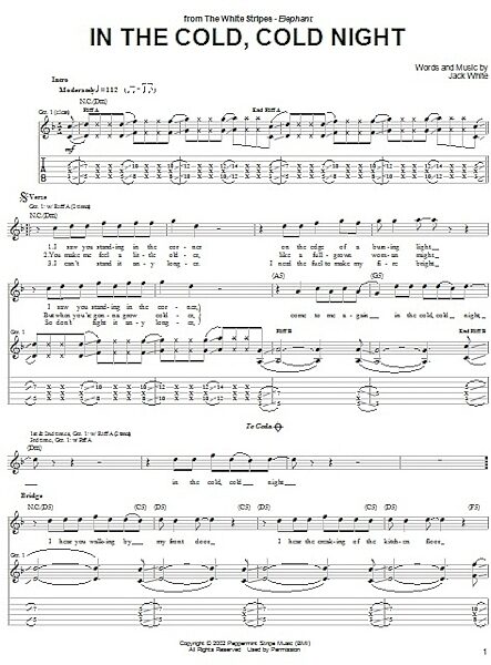 open zoom image for In The Cold, Cold Night - Guitar TAB, New, Main