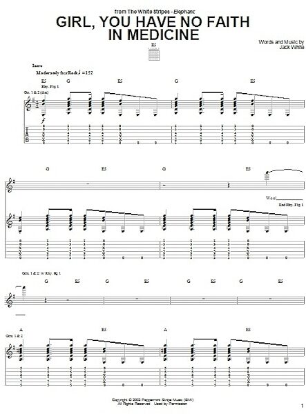 open zoom image for Girl, You Have No Faith In Medicine - Guitar TAB, New, Main