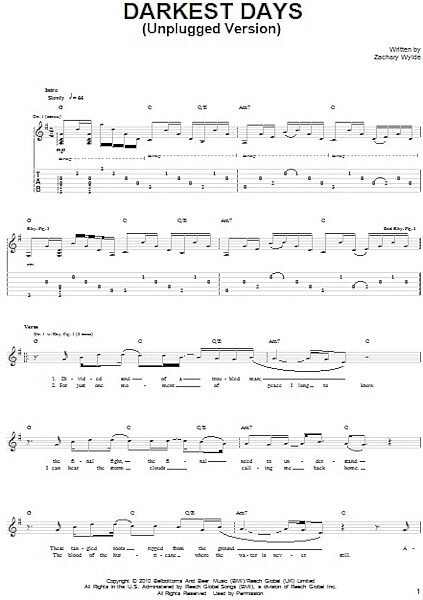 open zoom image for Darkest Days (Unplugged Version) - Guitar TAB, New, Main