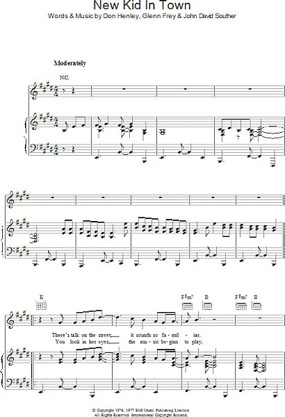 open zoom image for New Kid In Town - Piano/Vocal/Guitar, New, Main