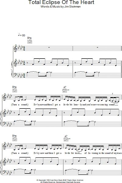 open zoom image for Total Eclipse Of The Heart - Piano/Vocal/Guitar, New, Main